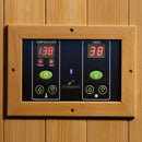 Close Up View Of The Control Panel For The Dynamic Gracia 2 Person Ultra Low EMF FAR Infrared Indoor Sauna | DYN-6119-01 Elite