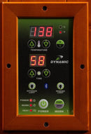 Close Up View Of The Control Panel For The Dynamic Heming 2-Person Low EMF FAR Infrared Indoor Corner Sauna | DYN-6225-02
