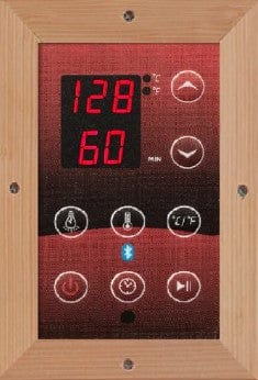 Close Up View Of The Control Panel For The Dynamic Monaco 6-Person Ultra Low EMF FAR Infrared Indoor Sauna | DYN-6996-01 Elite