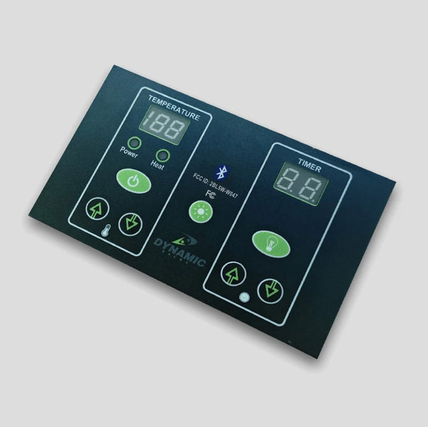 Close Up View Of The Control Panel For The Dynamic Toscana 3 Person Ultra Low EMF FAR Infrared Indoor Sauna | DYN-6315-05 Elite