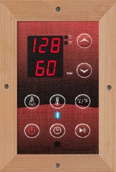 Close Up View Of The Control Panel For The Dynamic Vila 3-Person Ultra Low EMF FAR Infrared Indoor Sauna | DYN-6315-02