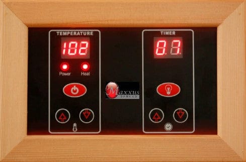 Close Up View Of The Control Panel For The Maxxus 2-Person Low EMF FAR Infrared Indoor Sauna | MX-K206-01