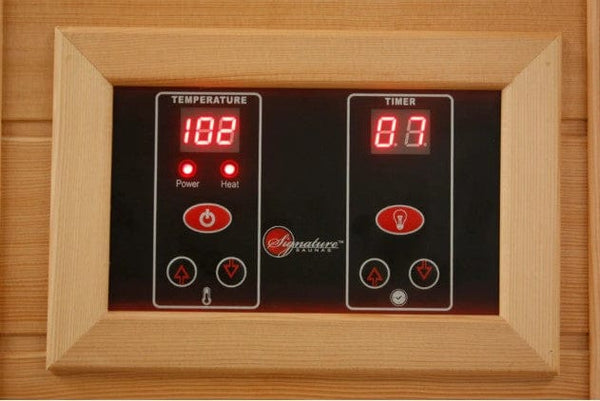 Close Up View Of The Control Panel For The Maxxus 3-Person Near Zero EMF FAR Infrared Indoor Sauna | MX-K306-01-ZF CED