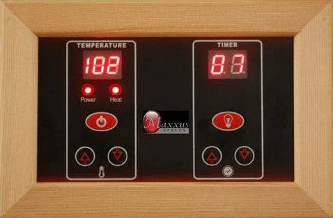 Close Up View Of The Control Panel For The Maxxus Bellevue 3-Person Low EMF FAR Infrared Indoor Sauna | MX-J306-01