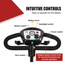 Close Up View Of The Control Panel For The Metro Mobility M1 Mobility Scooter