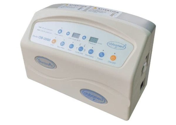 Close Up View Of The Control Unit For The ObboMed OB-2000 StandardAir Alternating Pressure Low Air Loss Mattress