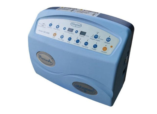 Close Up View Of The Control Unit For The ObboMed OB-2680 PremiumAir Low Air Loss Mattress with Inflatable Guardrails