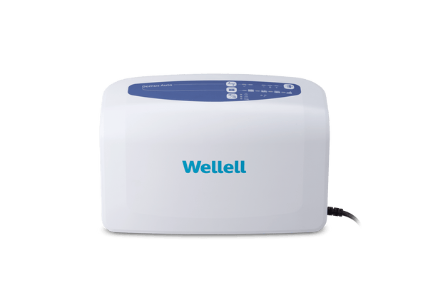 Close Up View Of The Control Unit For The Wellell Domus Auto Pressure Redistribution Mattress System with Quilted Cover