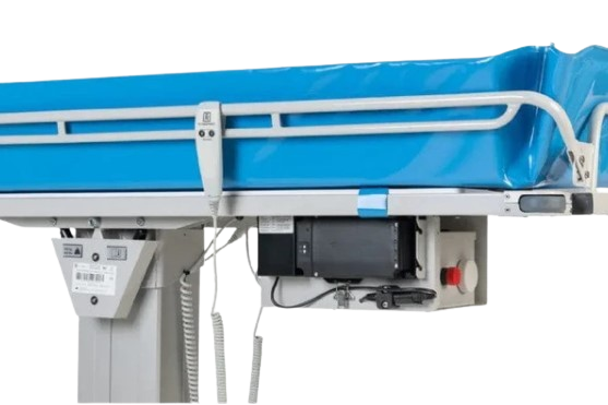 Close Up View Of The Controls For The TR Equipment Battery Operated Shower Trolley TR-3000