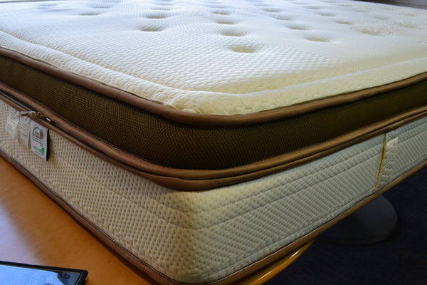 Close Up View Of The Corner Of The Eurolux Lux By Naturalia: The 6-Layer Luxury Mattress Crafted By Masters Shown In A Showroom Setting