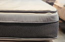 Close Up View Of The Corner Of The Eurolux Lux Silver: The 5-Layer Luxury Mattress Crafted By Masters Shown In A Mattress Showroom