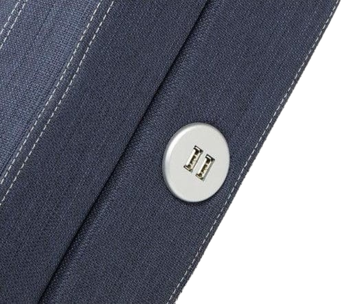 Close Up View Of The Dual USB Ports For The Rize Aviada Adjustable Bed