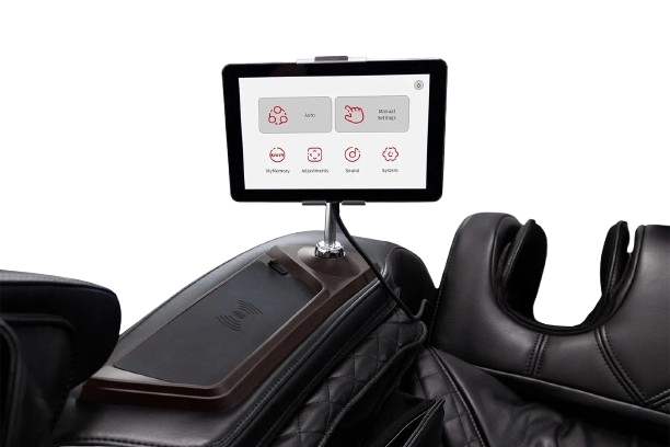 Close Up View Of The Entertainment Center For The Kyota Nokori M980 Massage Chair