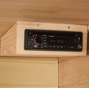 Close Up View Of The FM Radio Inside The Maxxus 2-Person Low EMF FAR Infrared Indoor Sauna | MX-K206-01