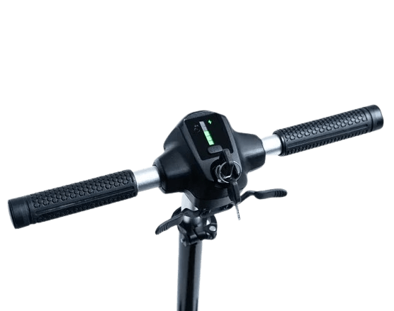 Close Up View Of The Feather 27X Mobility Scooter Tiller