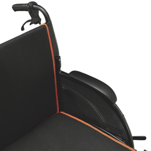 Close Up View Of The Feather Wheelchair Seat And Left Handle