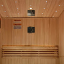 Close Up View Of The Glass Door And Ceiling For The Golden Designs Sundsvall 2-Person Indoor Sauna | GDI-7289-02