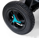 Close Up View Of The Golden Technologies Ally Electric Wheelchair Rear Wheel And Tire