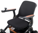 Close Up View Of The Golden Technologies Ally Electric Wheelchair Seat Shown In Black Color