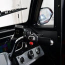 Close Up View Of The Green Transporter Q Express Enclosed Mobility Scooter Right Handle