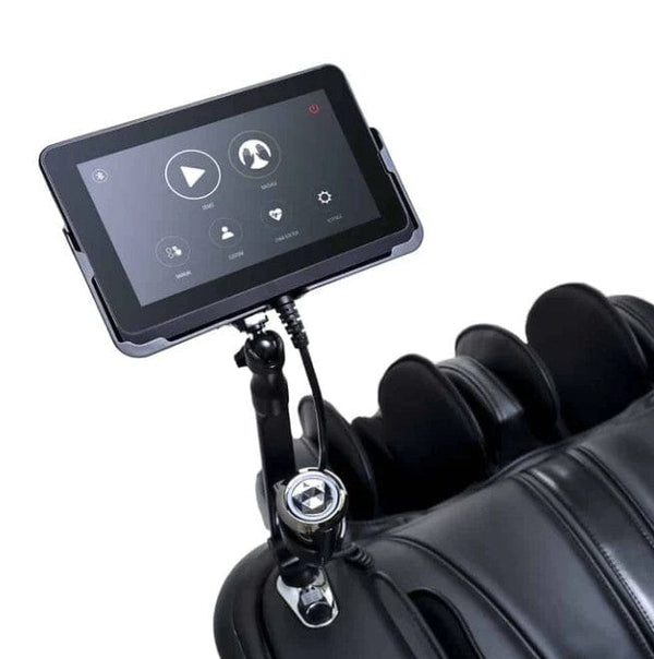 Close Up View Of The Handheld Control Panel On The Ogawa Master Drive AI 2.0 Massage Chair | OG-8801 Shown In The Black Color