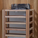 Close Up View Of The Harvia Heater Inside The Golden Designs Gargellen 5-Person Hybrid Outdoor Sauna | GDI‐8125‐01