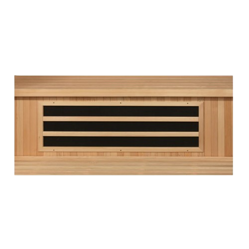 Close Up View Of The Heating Panel Under The Bench For The Dynamic Gracia 2-Person Full Spectrum Near Zero EMF FAR Infrared Indoor Sauna | DYN-6119-03 FS