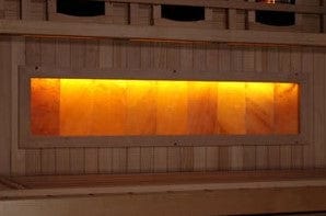 Close Up View Of The Himalayan Salt Bar For The Golden Designs Reserve Edition 1 Person Full Spectrum EMF Indoor Sauna With Himalayan Salt Bar | GDI-8010-03