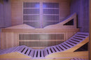 Close Up View Of The Interior Seating Of The Golden Designs Monaco 6-Person Near Zero EMF Indoor Sauna | GDI-6996-01