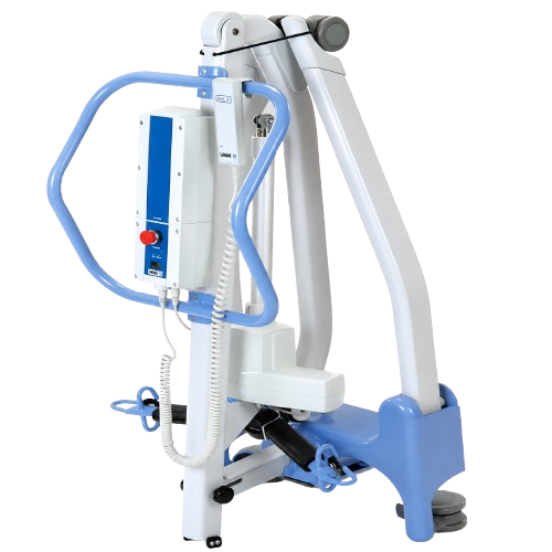 Close Up View Of The Joerns Hoyer Advance-E Portable Electric Professional Patient Lift Shown In The Folded Position