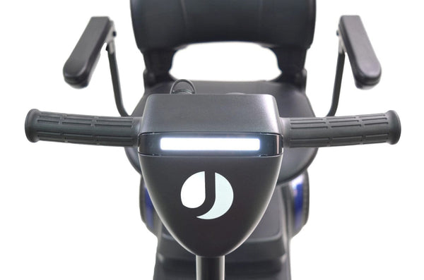 Close Up View Of The Journey Adventure Mobility Scooter Light In Blue Color