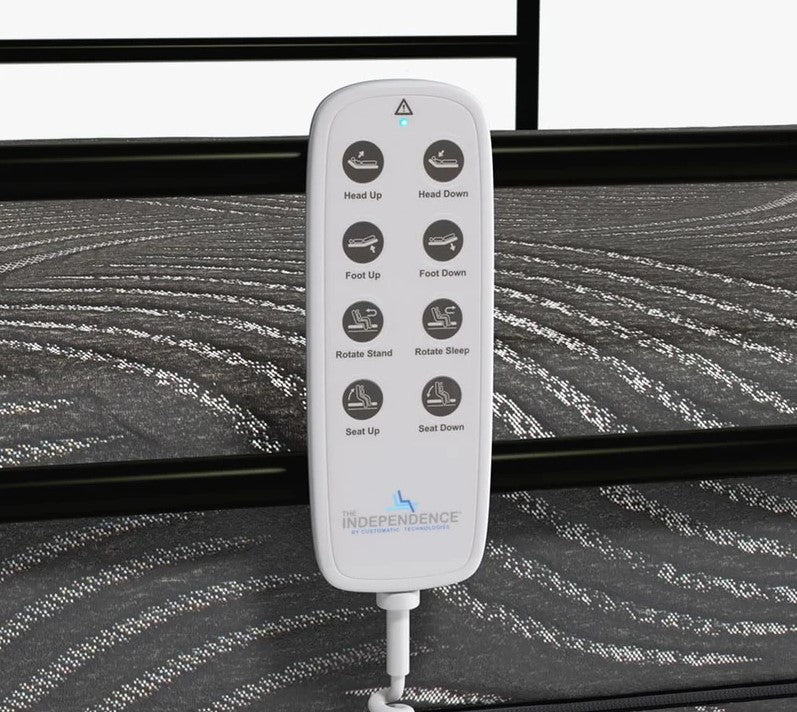 Close Up View Of The Journey UPbed Independence Rotating Adjustable Lift Bed Remote Control