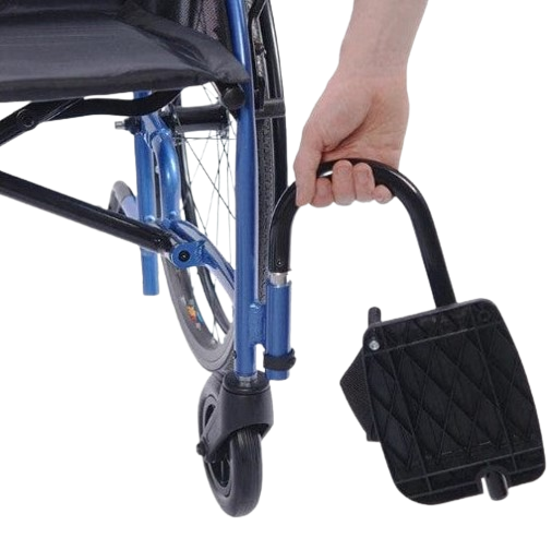 Close Up View Of The Leg Rest For The Strongback 24 Flip Back Arms Ultra-Lightweight Wheelchair