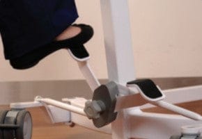 Close Up View Of The Manual Foot Pedals For The Joerns Hoyer® HPL450 Series Lift