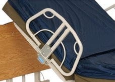 Close Up View Of The Med Mizer AllCare AC-C Ultra Low Adjustable Bed 2 Position 1/4 Side Rail Set