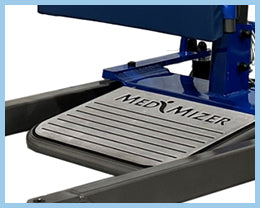 Close Up View Of The Med Mizer MedRiser Sit-to-Stand Lift Footrest And Knee Support Pad