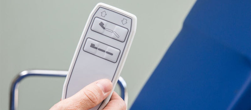 Close Up View Of The Med Mizer UpScale Adjustable Treatment Table Remote Control