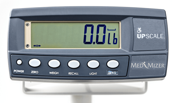 Close Up View Of The Med Mizer UpScale Adjustable Treatment Table Scale