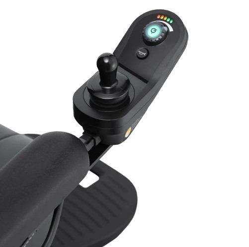 Close Up View Of The Merits Gemini Heavy Duty Power Chair Standard  Joystick