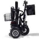 Close Up View Of The MotoTec Folding Mobility Dual Motor Electric Trike Shown In The Folded Position