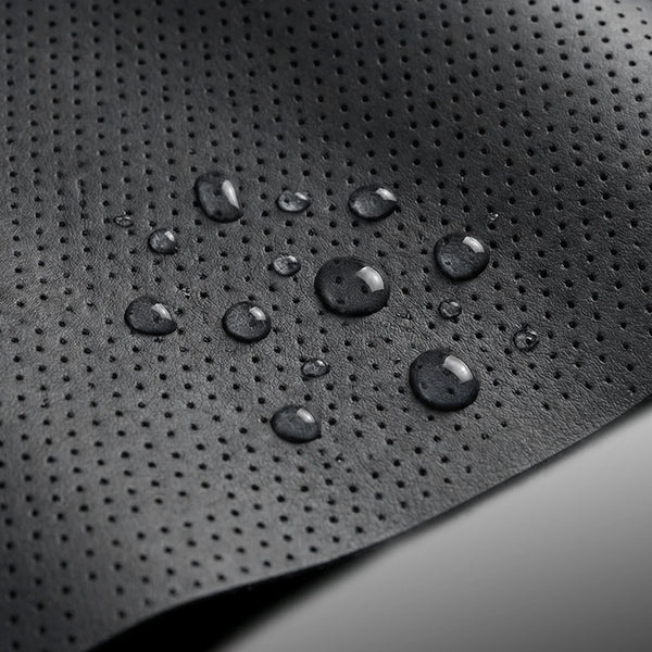 Close Up View Of The Paiseec L5 Mobility Scooter Fabric With Water Droplets Demonstrating Its Water Resistance