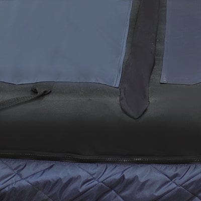 Close Up View Of The Prius Rhythm Multi Mattress System Fabric And Zipper Material