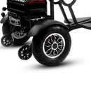 Close Up View Of The Rear Right Wheel Of The MotoTec Folding Mobility Dual Motor Electric Trike
