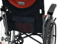 Close Up View Of Rear Storage Of The Karman S-Ergo 125 Wheelchair Shown With Red Cushions
