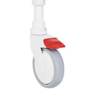 Close Up View Of The Rebotec Hamburg Height Adjustable Shower Commode Chair Caster Wheel
