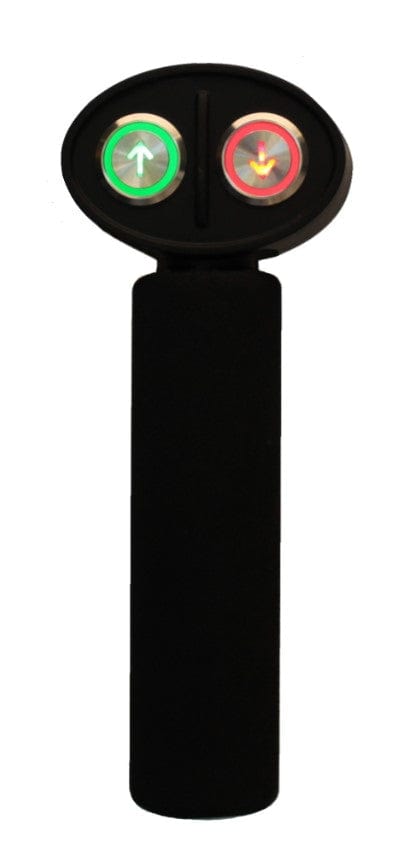 Close Up View Of The Remote Control For The Throne Buttler Powered Lift Commode Chair TLCE001