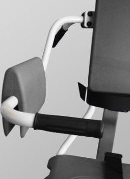 Close Up View Of The Rubber Grip Handle For The TR Equipment Mobile Bath Chair Lift TR9650