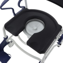 Close Up View Of The Seat And Closed Commode Bucket For The Rebotec Dallas Bariatric Shower Commode Chair