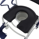 Close Up View Of The Seat And Open Commode Bucket For The Rebotec Dallas Bariatric Shower Commode Chair