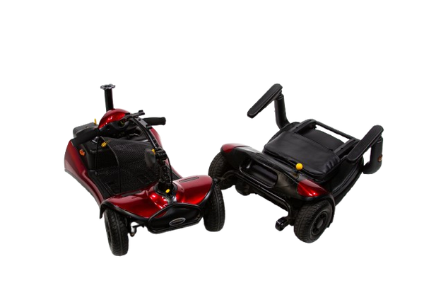 Close Up View Of The Shoprider Dasher 4 Mobility Scooter Shown Disassembled